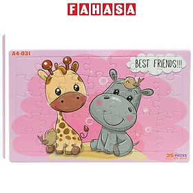 Bộ Xếp Hình Puzzle A4 - Minh Châu 35-031 (35 Mảnh Ghép) - Best Friends