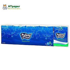 Lốc 10 gói Khăn giấy bỏ túi Pulppy mềm mại 3 lớp