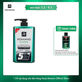 Dầu gội Sạch Gàu Romano Classic 5 in1 650g