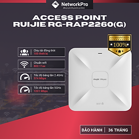 Mua Bộ Phát WiFi Ruijie RG-RAP2260 (G) Wi-Fi 6 Hàng Chính Hãng – Tốc Độ 1775Mbps  Hỗ Trợ +100 User (Hàng Chính Hãng)