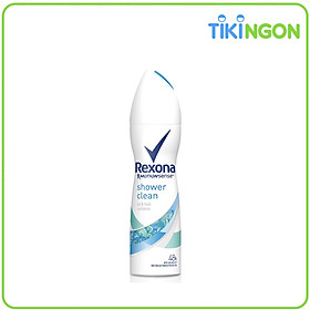 Xịt khử mùi Rexona Shower Clean khô thoáng tối ưu mát lạnh sảng khoái dành cho nữ, 150ml