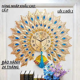 Đồng Hồ Trang Trí Nghệ Thuật Decor Chim Công Khoe Sắc 70cm - Tranh Treo Tường Nhập Khẩu Loại 1