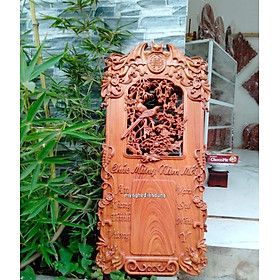 Đốc lịch treo tường khắc cặp chim uyên ương gỗ hương đá kt 40×80×3cm