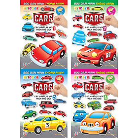	Combo Bóc Dán Hình Sticker Thông Minh - Cars: Các Hãng Xe Hơi Trên Thế Giới (Bộ 4 Cuốn) _VT
