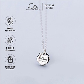 Dây chuyền bạc, vòng cổ bạc nữ mặt tròn có chữ lover forever cá tính, độc lạ
