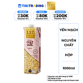 Sữa hạt Yến mạch Nguyên chất 137 DEGREES 1000ml