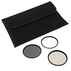 77mm Digital Filter Kit of UV,CPL/Circular Polarising,ND8 with Storage Pouch