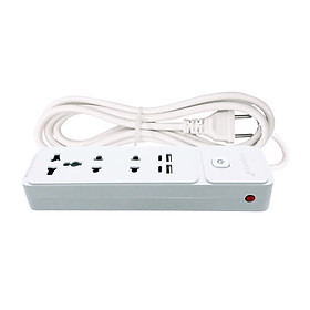 Ổ cắm điện đa năng 3 lỗ cắm 2500W kèm 2 Usb 2 TypeC PD 20w sạc nhanh OS02, hàng chính hãng