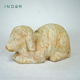 Tượng chú cừu dáng nằm trang trí chất liệu đất nung terracotta Tượng decor nội ngoại thất Tượng đất nung