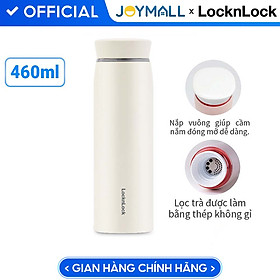 Bình giữ nhiệt LocknLock Feather Light Ring màu ngà LHC4244IVY 460ml - Hàng chính hãng, có khay lưới lọc trà - JoyMall