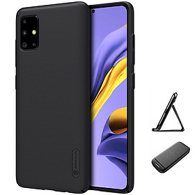 Ốp Lưng Sần chống sốc cho Samsung Galaxy A71 hiệu Nillkin Super Frosted Shield (Đính kèm giá đỡ hoặc miếng dán từ tính) - Hàng Chính Hãng
