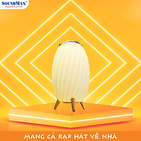 [Hàng Chính Hãng] Loa bluetooth trang trí đèn ngủ 7 màu đèn, chân đế bằng gỗ cao cấp chống mục SoundMax AL-11 | AL11 - Loa Nghe Nhạc kiêm đèn ngủ sang trọng