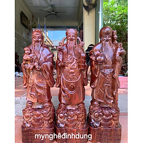 Mua Bộ tượng phật tam đa phúc lộc thọ bằng gỗ trắc cao 50x18x12cm