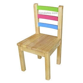 Ghế lưng thanh ba màu | Bàn ghế trẻ em bằng gỗ, ghế dựa cho trẻ an toàn siêu bền chắc