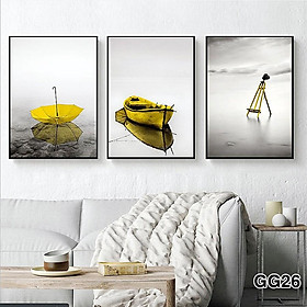 Bộ tranh treo tường phong thủy trang trí nội thất đẹp và giá rẻ,thuận buồm xuôi gió