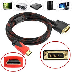 Cáp chuyển đổi HDMI To DVI 1.5m bọc lưới siêu bền Hàng Nhập Khẩu