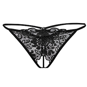 Women's Sheer Lace Crotchless Panties G String T Back Thong Underwear