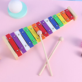 Đàn Xylophone T rưng 15 Phím Đủ Màu Sắc Tặng Dùi Gỗ Cho Bé