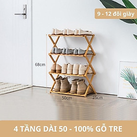 Mua Kệ Để Giày Dép Nhiều Tầng Gỗ Tre  Gấp Xếp Gọn Nhẹ  Không Cần Lắp Ráp - Tomhouse