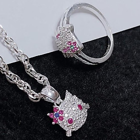 Dây chuyền bạc ta mèo Kitty dây mặt rời