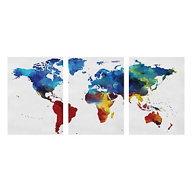 Mua Bộ 3 Tranh Canvas World Map - W94