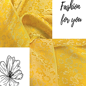Vải Lụa Tơ Tằm Palacesilk hoa cải màu vàng may áo dài và các loại váy áo, khổ rộng 90, dệt thủ công, bền đẹp & thoáng mát