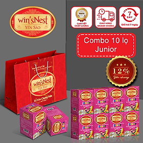 Combo 10 lọ Nước yến sào win'sNest Junior 12% ( 70ml /lọ) kèm túi xách