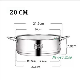 Mua Xửng hấp đồ ăn inox 304 size 16  18  20  22  24 lỗ tròn dày và tiện lợi - Size 20cm