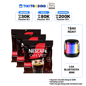 [Tặng Loa mini] Combo 3 Bịch Cà phê Hòa tan NESCAFÉ CAFÉ VIỆT 35 gói Vị Mạnh đặc trưng