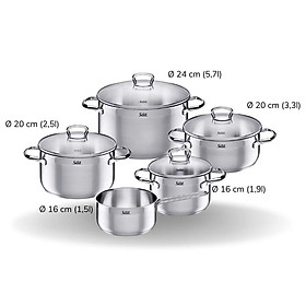 Bộ nồi SILIT TOPF-SET 5TLG TOSKANA Hàng chính hãng