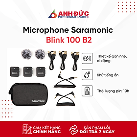 Mua Micro Thu Âm Không Dây Saramonic Blink 100 B2 (RX+TX+TX) - Dành Cho Máy Ảnh  DSLR Điện Thoại  Laptop - Thời Lượng Pin 10h - Hàng Chính Hãng