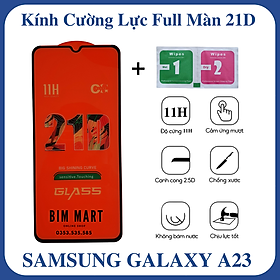 Kính cường lực 21D dành cho Samsung Galaxy A23 4G full màn hình (Kèm Giấy Lau 1&2)