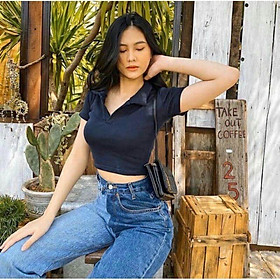 Áo phông polo dáng croptop cá tính