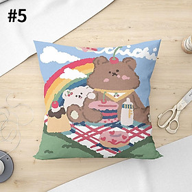 Mua Vỏ Gối In Hình Gấu Đáng Yêu Dễ Thương Kích Thước 45x45cm
