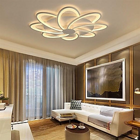 Đèn mâm LED ốp trần hiện đại trang trí phòng khách- Đèn Led ốp trần 8 cánh hoa, Ánh sáng 3 chế độ