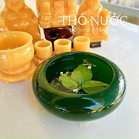 Mua Bát Minh Đường Tụ Thủy Thả Hoa Thờ Thần Tài Đá Mã Não Cao Cấp - Đường Kính 18cm và 16 cm