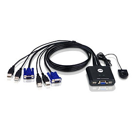 KVM Switch 2 cổng chuẩn USB VGA dạng cable - Aten CS22U - Hàng chính hãng