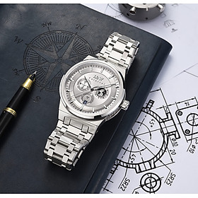 Đồng hồ nam chính hãng I&W Carnival 782G-T4 hàng mới fullbox ,kính sapphire chống xước,chống nước 50m,bảo hành dài hạn,máy cơ (automatic),mặt xám dây thép không gỉ