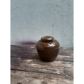 Mua Thố gốm. hủ đựng gia vị 10 cm men nâu