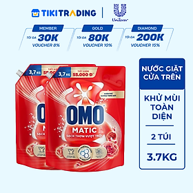 Combo 2 Túi Nước Giặt Omo Matic Cho Máy Giặt Cửa Trên Sạch Sâu Vượt Trội Khử Mùi Toàn Diện 3.7KG