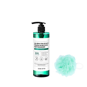 Sữa Tắm Giảm Mụn Lưng Some By Mi AHA-BHA-PHA 30 Days Miracle Ance Clear Body Cleanser 400g + Tặng Kèm 1 Bông Tắm tạo Bọt