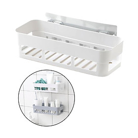 Plastic Bathroom Caddy Shower Storage Rack Kitchen Wall Shelf White