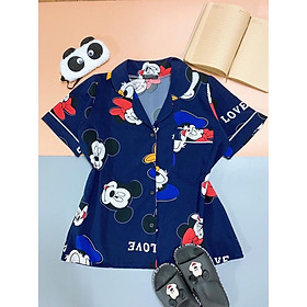 Set bộ pizama satin họa tiết dễ thương cho chị em /TP