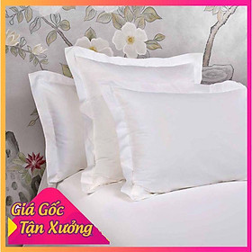 Mua Vỏ gối cotton trắng trơn T259 40x60cm  50x70cm  60x80cm vỏ ôm 35x100cm