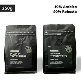 Cà phê rang xay BLEND Robusta và Arabica 250G pha phin cafe truyền thống