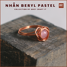 Nhẫn Beryl Pastel thiên nhiên cao cấp tặng kèm Hộp đựng sang trọng