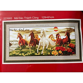 Mua Tranh thêu chữ thập thêu kín Mã Đáo Thành Công Chạy Trên Thảo Nguyên (129*61cm) chưa thêu