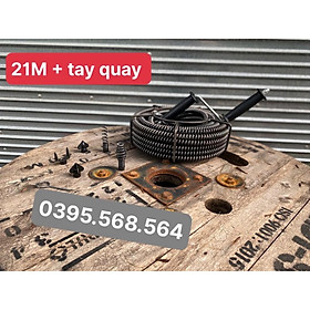 21M dây thông cống nghẽn + 6 đầu thông+ tay quay ( chuyên để thông tắc bồn cầu , bồn rửa chén , bồn rủa mặt )