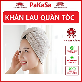 Mua Khăn Lau Quấn Tóc PaKaSa 60x40 cm - Hàng Chính Hãng ( Giao màu ngẫu nhiên)