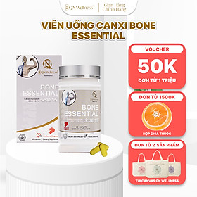 Viên Uống Bổ Sung Canxi Bone Esstential QN Wellness Thuần Chay Chiết Xuất Từ Nghệ & Nha Đam, Giúp Hỗ Trợ Tuần Hoàn Máu, Củng Cố Xương Khớp - Hộp 60 Viên